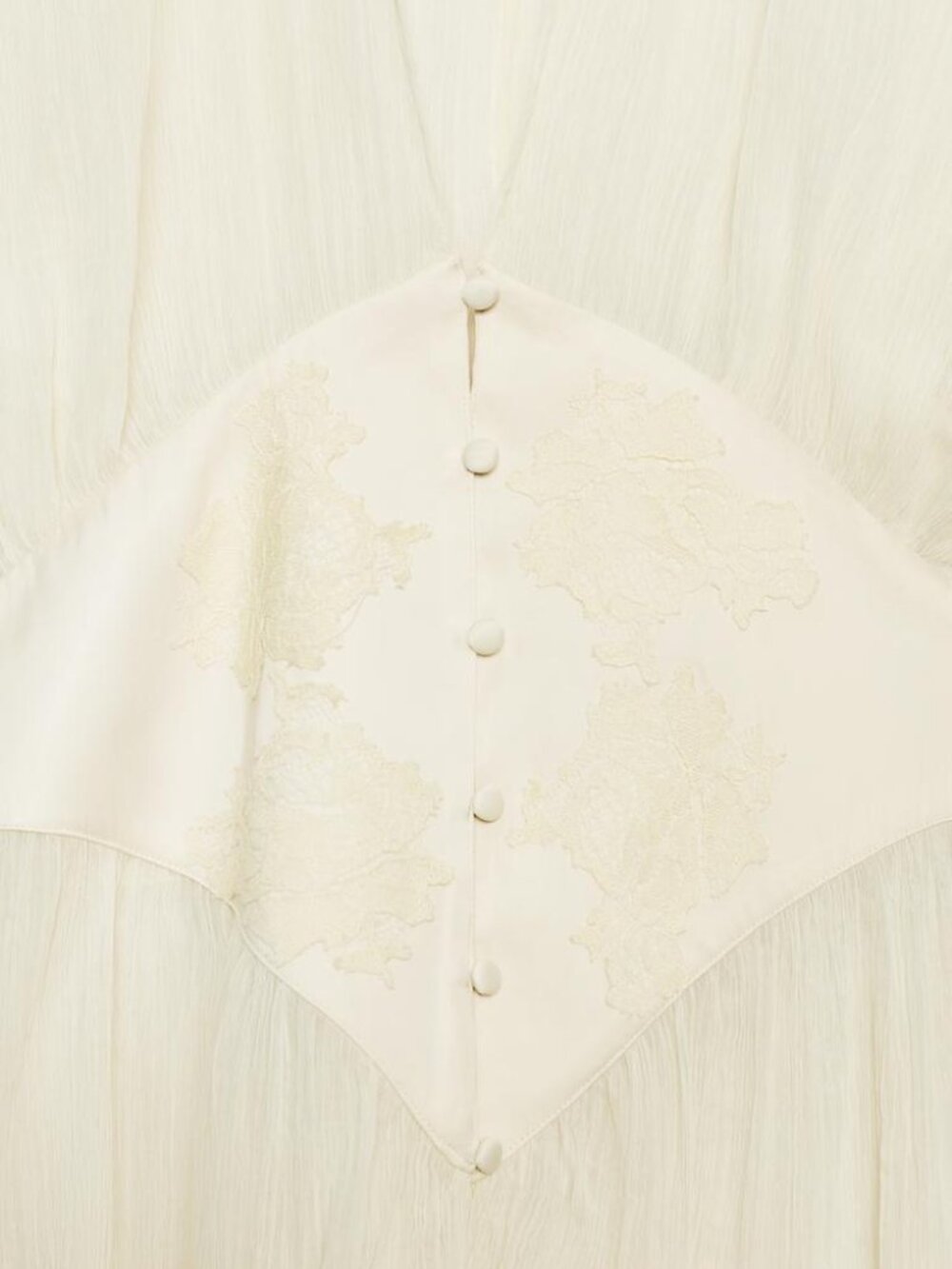 Zara Sheer Cream Button-Front Blouse - Picture 10 of 10